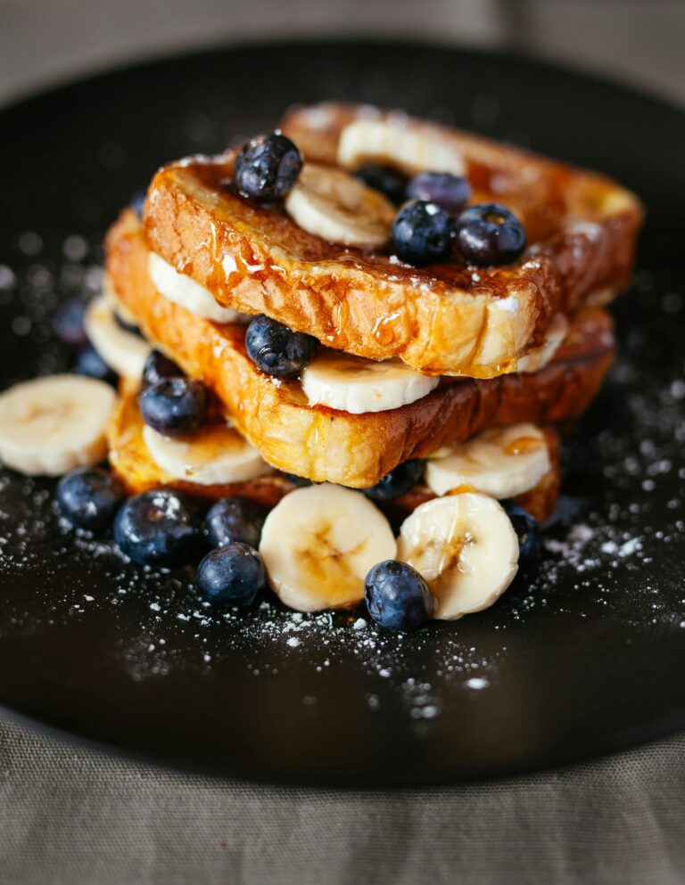 French Toast with Caramelized Bananas and Cheese